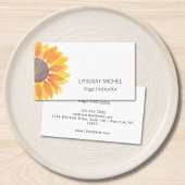 Modern Sunflower Yoga Instructor Visitekaartje