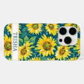 Modern Sunflowers Monogrammed Case-Mate iPhone Case (Achterkant (horizontaal))