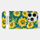 Modern Sunflowers Monogrammed Case-Mate iPhone Case (Achterkant (horizontaal))