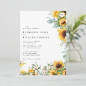 Modern Sunflowers No Parents Wedding Kaart (Staand voorkant)