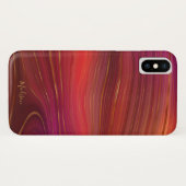 Modern Sunrise Agate Marble Pattern met naam Case-Mate iPhone Case (Achterkant (horizontaal))