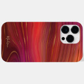 Modern Sunrise Marble Agate Pattern met naam Case-Mate iPhone Case (Achterkant (horizontaal))