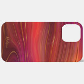 Modern Sunrise Marble Agate Pattern met naam Case-Mate iPhone Case (Achterkant (horizontaal))