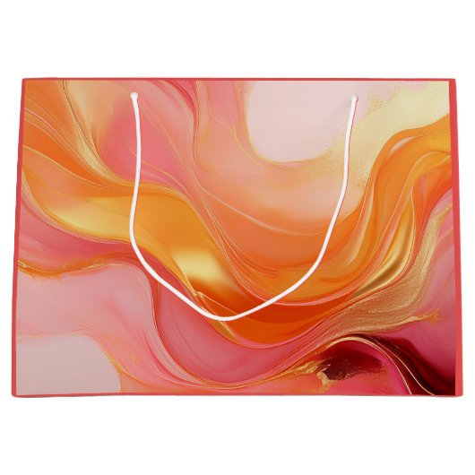 Modern Sunrise Sinaasappel, roze en goud- Groot Cadeauzakje (Voorkant)