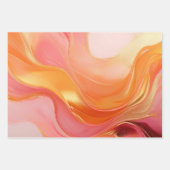 Modern Sunrise Sinaasappel, roze en goud- Inpakpapier Vel (Voorkant 2)