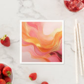 Modern Sunrise Sinaasappel roze en goud Servet (Insitu)