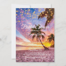 Modern Sunset Beach and Stars Summer Vrijgezellenf Kaart