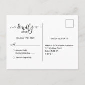 Modern Sunset Beach and Stars Summer Wedding RSVP Uitnodiging Briefkaart (Achterkant)