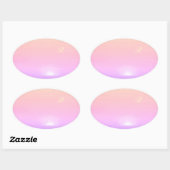 Modern Sunset Monogram Roze Paarse Sjabloon Ovale Sticker (Vel)