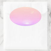 Modern Sunset Monogram Roze Paarse Sjabloon Ovale Sticker (Tas)