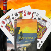 Modern Sunset Naam aanpassen Pokerkaarten
