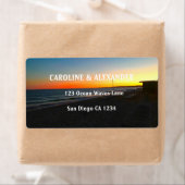Modern Sunset Ocean Sunset Tropical Beach Wedding Etiket (Insitu)