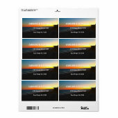 Modern Sunset Ocean Sunset Tropical Beach Wedding Etiket (Full Sheet)