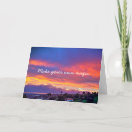 Modern Sunset Photo Make Your Own Magic Script Kaart