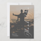 Modern Sunset Silhouette Wedding Thank You Card Bedankkaart (Voorkant)