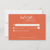 Modern Sunset Sinaasappel Minimal Wedding RSVP Kaartje (Voorkant)