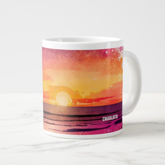 Modern Sunset strand custom avontuur koffie mok (Voorkant rechts)