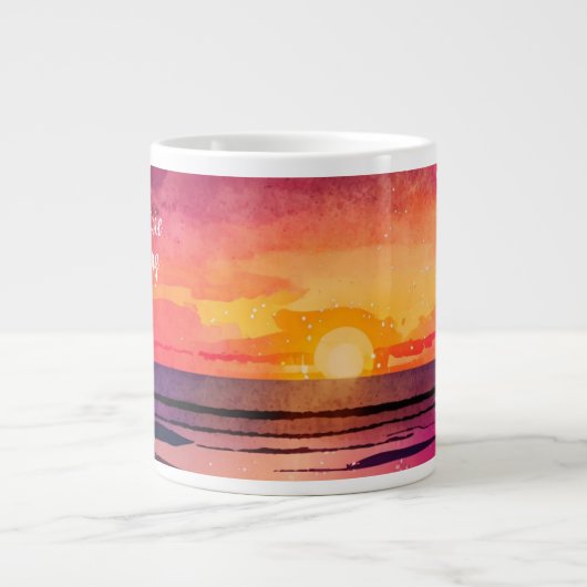 Modern Sunset strand custom avontuur koffie mok (Voorkant)