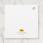 Modern Sunshine Baby shower Square dank u Bedankjes Labels (Achterkant)