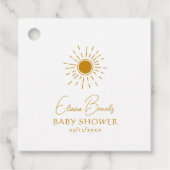 Modern Sunshine Baby shower Square dank u Bedankjes Labels (Voorkant)