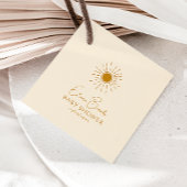 Modern Sunshine Beige Baby shower Square Dank u Bedankjes Labels