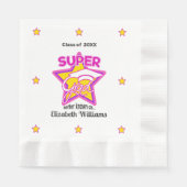 Modern Super Afstudeerder Roze - Personaliseer Naa Servet (Voorkant)
