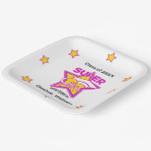 Modern Super Afstudeerder Roze-personaliseer Naam  Papieren Bordje (Gebogen)