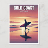 Modern Surfer Sunset Gold Coast Australië Briefkaart (Voorkant)