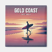 Modern Surfer Sunset Gold Coast Australië Magneet (Voorkant)
