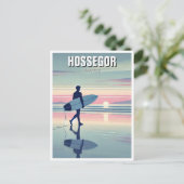 Modern Surfer Sunset Hossegor Frankrijk Briefkaart (Staand voorkant)