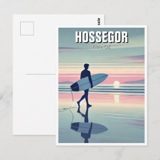 Modern Surfer Sunset Hossegor Frankrijk Briefkaart (Voorkant / Achterkant)