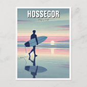 Modern Surfer Sunset Hossegor Frankrijk Briefkaart (Voorkant)