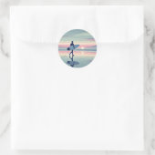 Modern Surfer Sunset Hossegor Frankrijk Ronde Sticker (Tas)