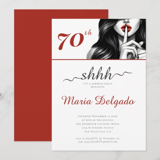 Modern Surprise 70ste verjaardagsfeestje Kaart (Voorkant / Achterkant)