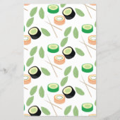 Modern Sushi Asian Restaurant Pattern Menu (Achterkant)