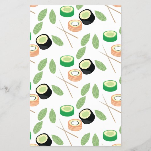 Modern Sushi Asian Restaurant Pattern Menu (Achterkant)