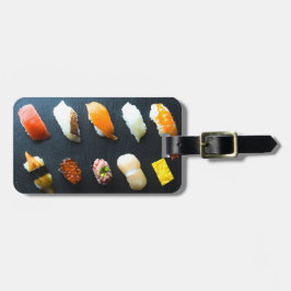 Modern Sushi Grid – Elegant Japanese Luggage Tag Bagagelabel
