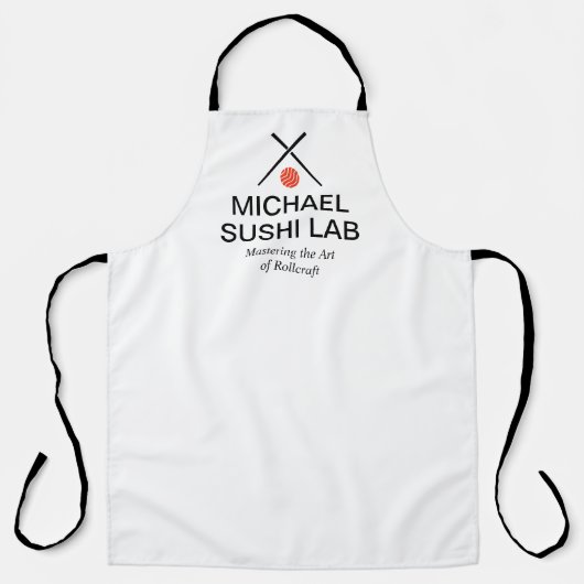 Modern Sushi Lab Name Logo Design Schort (Voorkant)