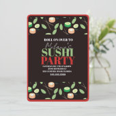 Modern Sushi Party Rolls Birthday Name Feestdagenkaart (Staand voorkant)