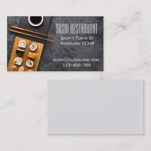 Modern Sushi restaurant- en cateringbedrijven Visitekaartje (Voorkant / Achterkant)