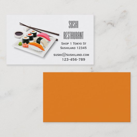 Modern Sushi restaurant- en cateringbedrijven Visitekaartje (Voorkant / Achterkant)