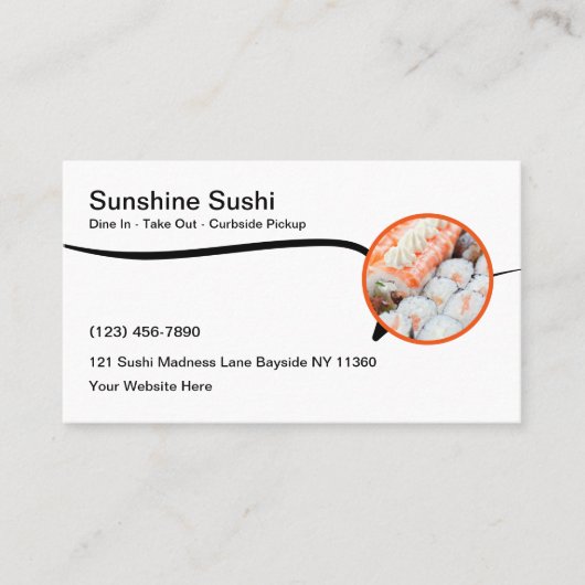 Modern Sushi Restaurant Japans Cuisine Visitekaartje (Voorkant)