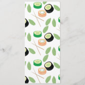 Modern Sushi Roll Aziatisch Restaurant Patroon Men Menu (Achterkant)