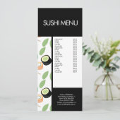 Modern Sushi Roll Aziatisch Restaurant Patroon Men Menu (Staand voorkant)