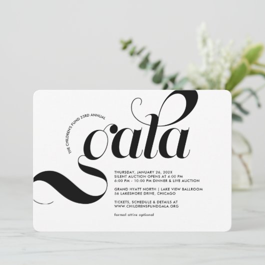 Modern Swag Minimalistisch Gala Kaart (Staand voorkant)