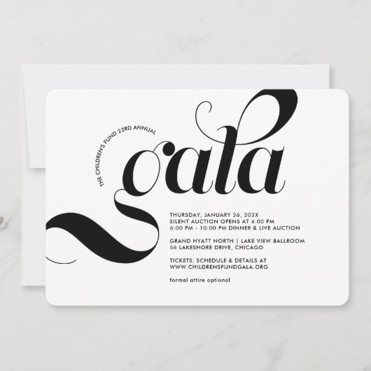 Modern Swag Minimalistisch Gala Kaart (Voorkant)