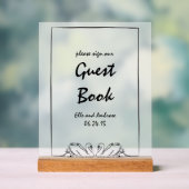 Modern Swan Chic Onderteken ons gastenboek Acryl Bord (Neutraal)