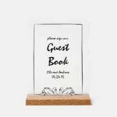 Modern Swan Chic Onderteken ons gastenboek Acryl Bord (Voorkant)