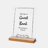 Modern Swan Chic Onderteken ons gastenboek Acryl Bord (Hoek)