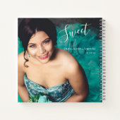 Modern Sweet 16 Birthday Party Photo Guest Book Notitieboek (Achterkant)